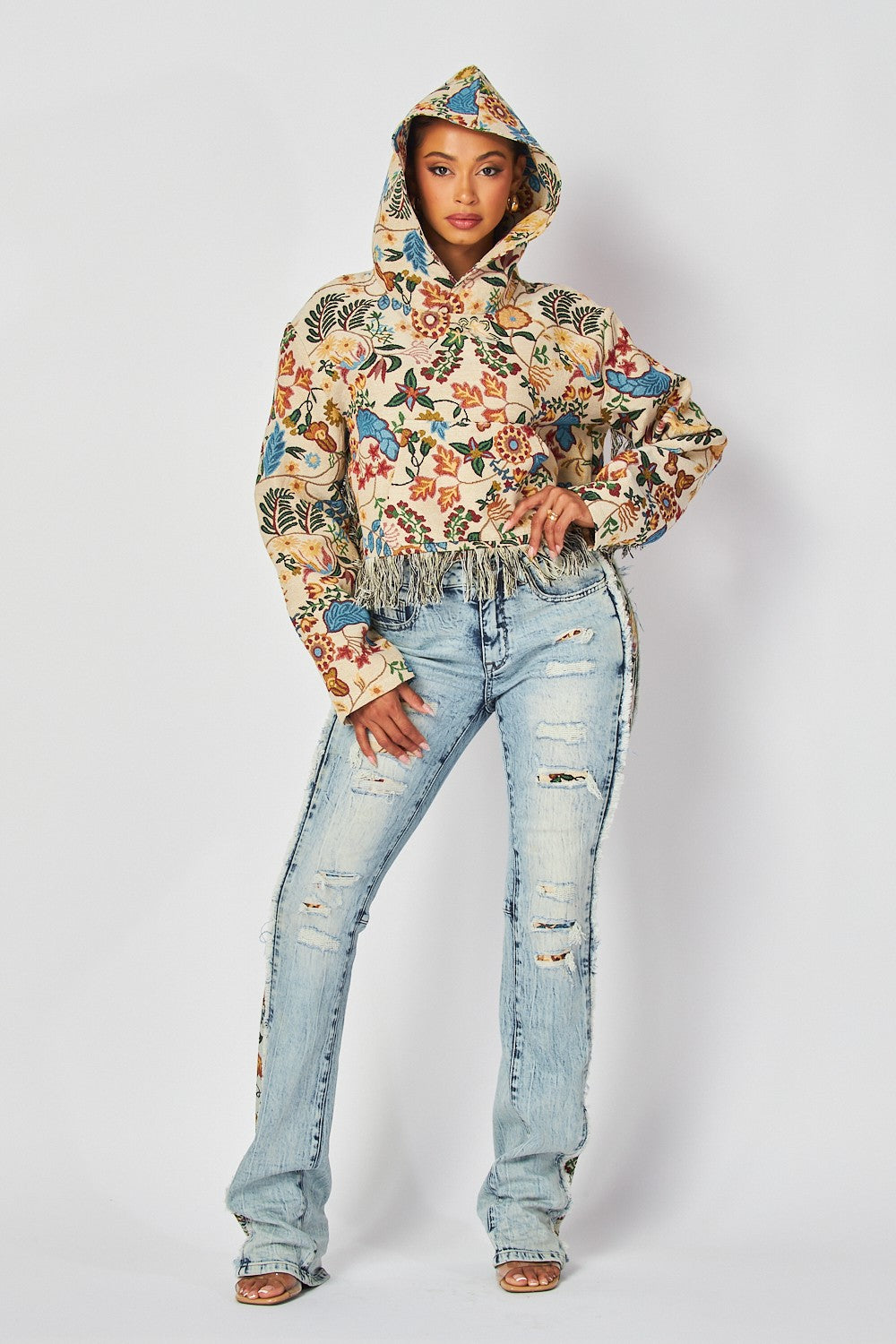 Villa Blvd ƎDEN Denim Satorial Floral Set