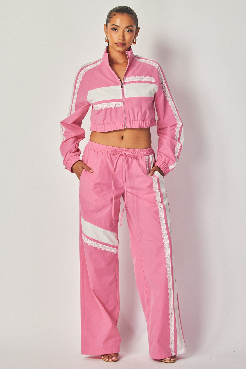 Villa Blvd ƎDEN Nylon and Lace Tracksuit ☛ Multiple Colors Available ☚