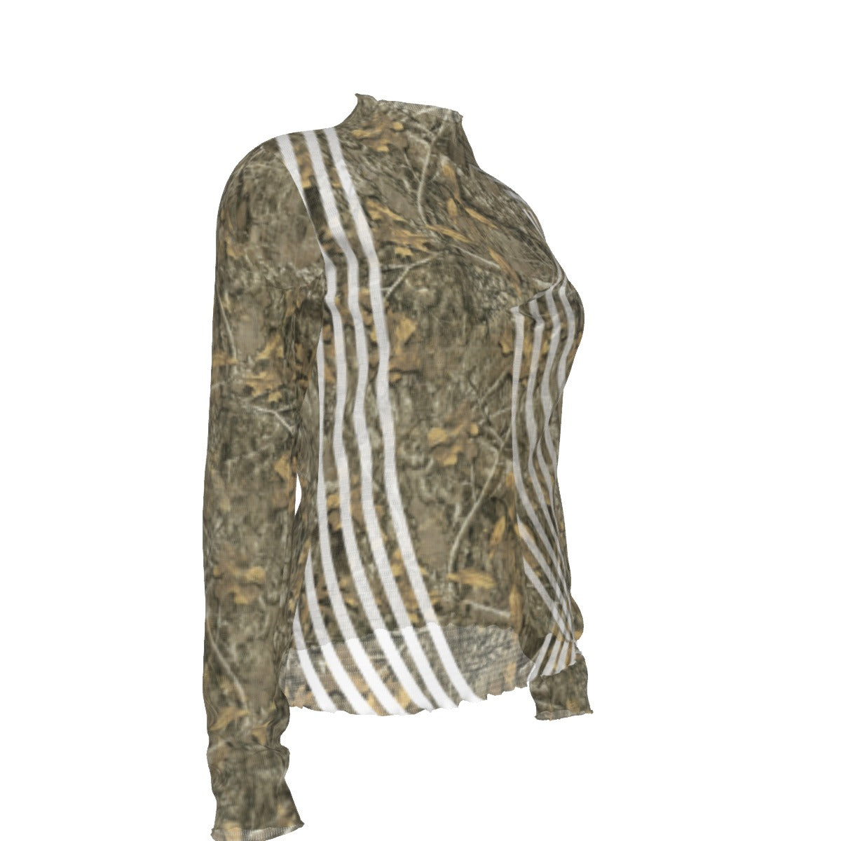 Villa Blvd Woodland Camo Striped Mesh Tee