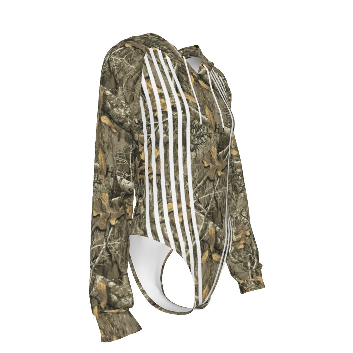 Villa Blvd Woodland Camo Striped Hooded Bodysuit