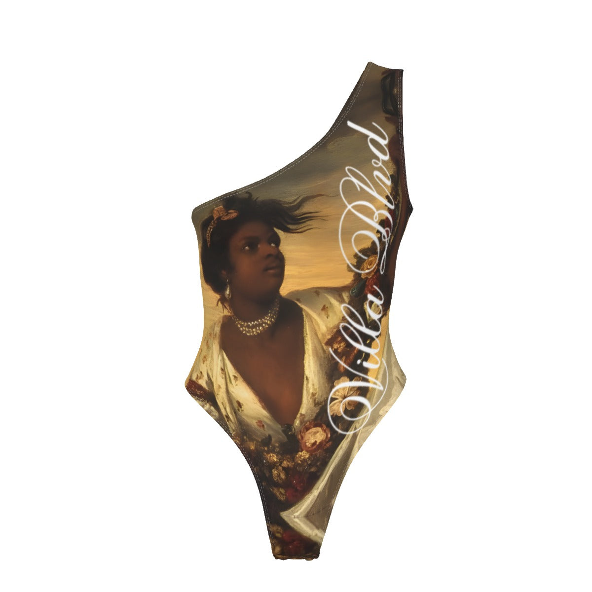 Villa Blvd Avenir Fleurs au Ciel One-Shoulder Bodysuit