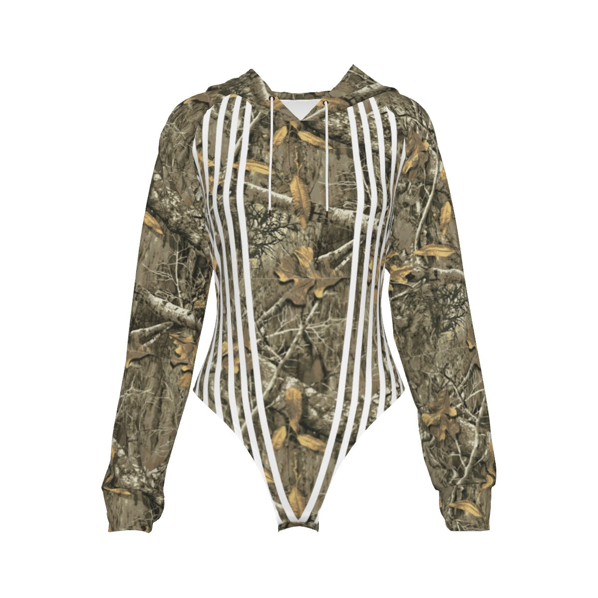Villa Blvd Woodland Camo Striped Hooded Bodysuit