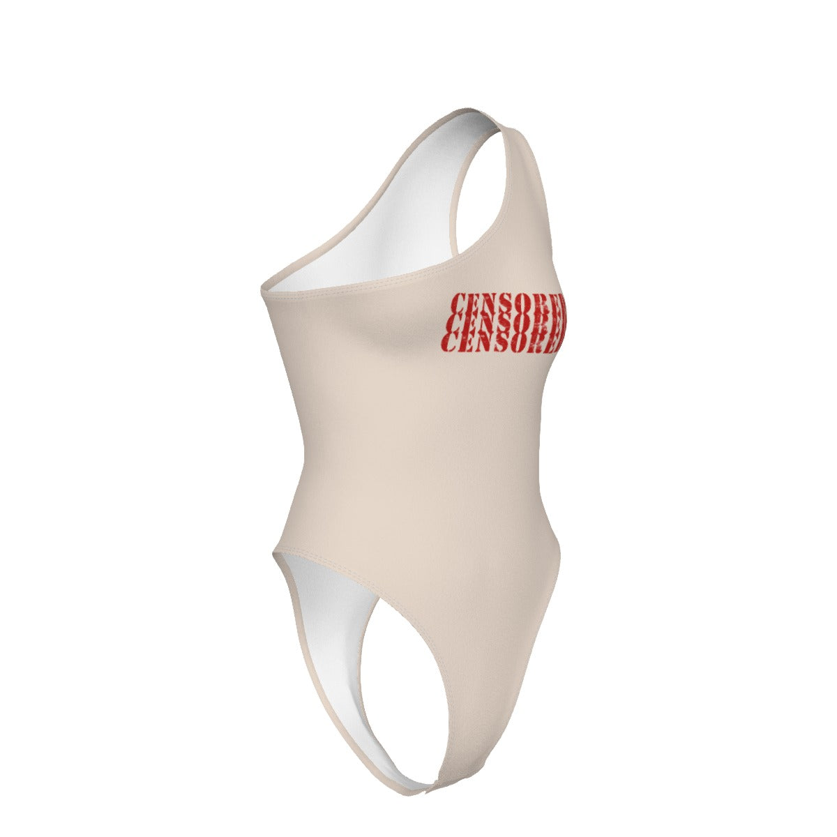 Villa Blvd CENSORED One-Shoulder Bodysuit