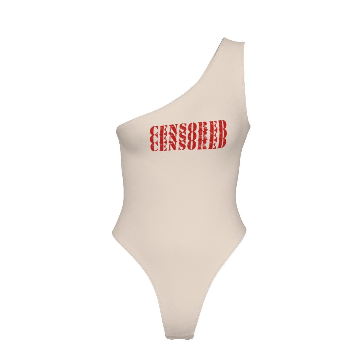 Villa Blvd CENSORED One-Shoulder Bodysuit