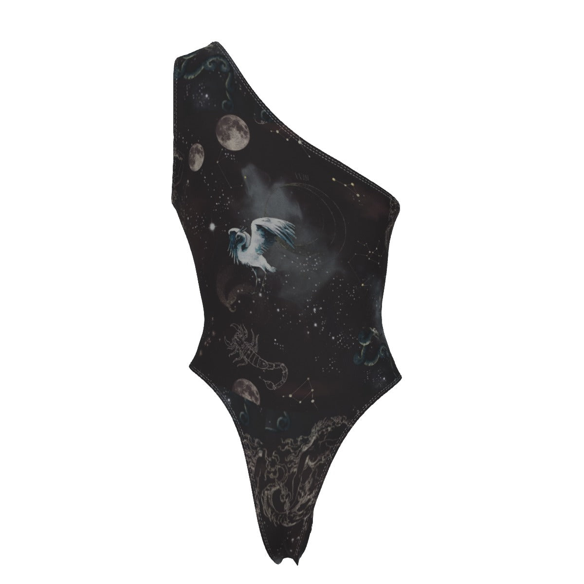 Villa Blvd Avenir Nox Caelestis One-Shoulder Bodysuit