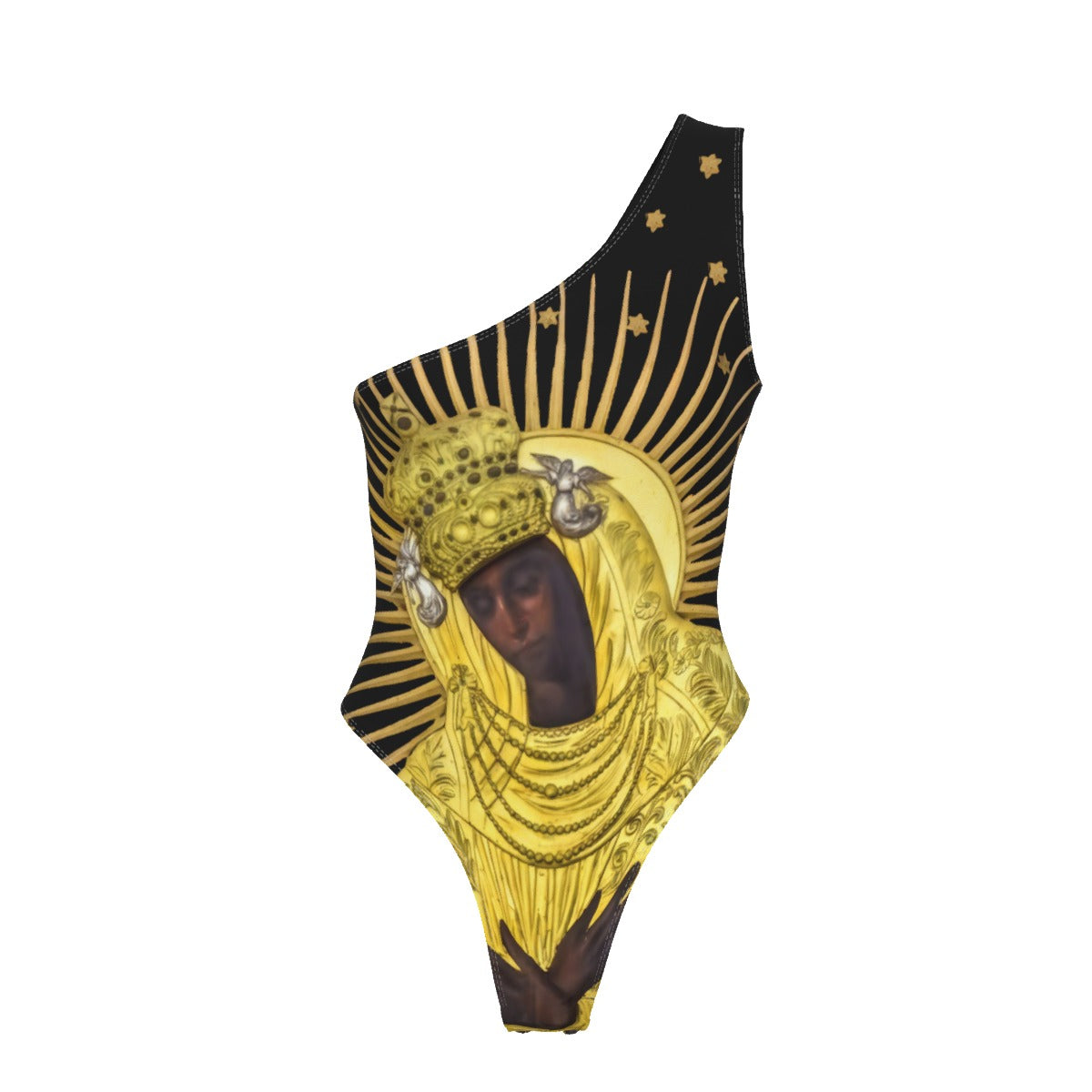 Villa Blvd Golden Noir One-Shoulder Bodysuit