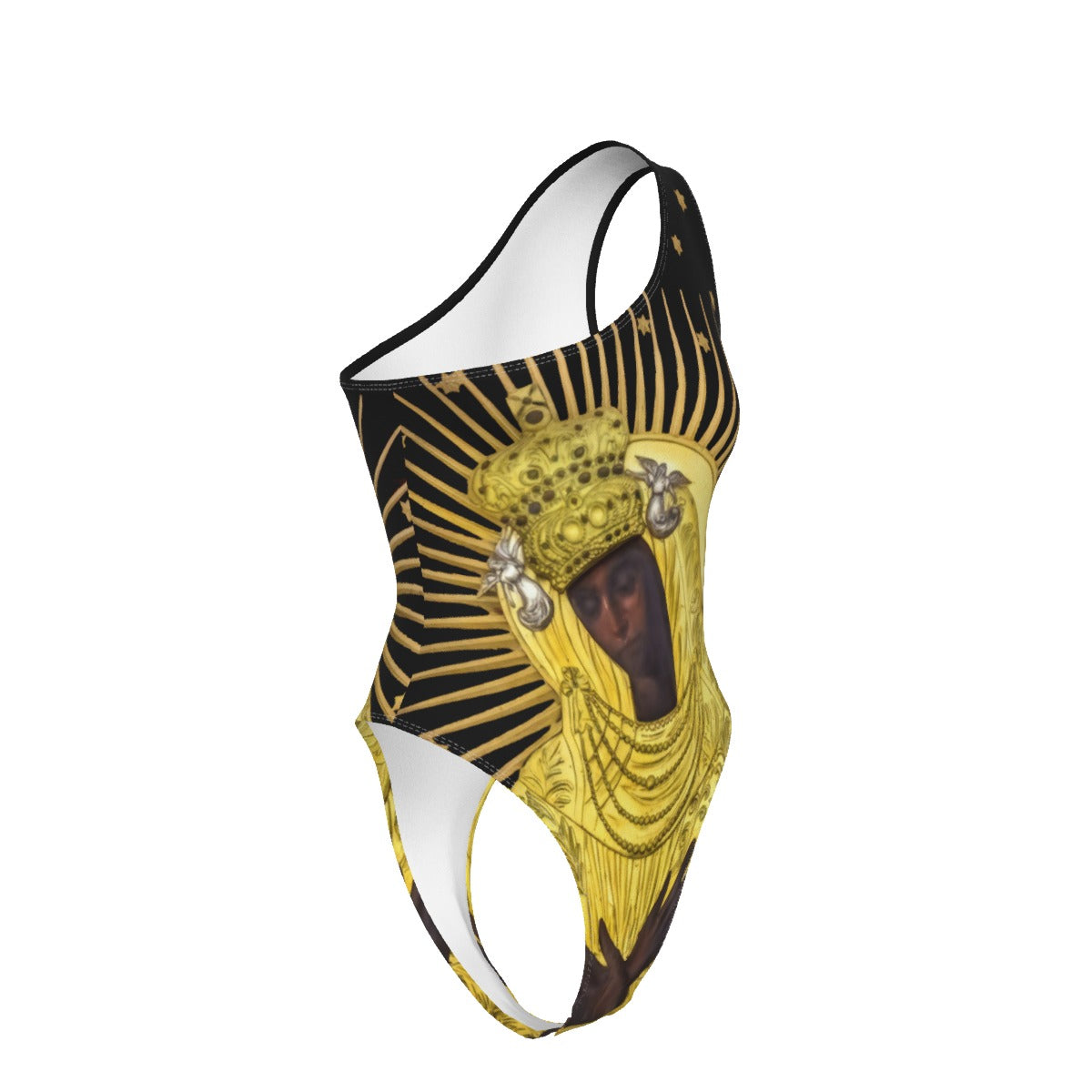 Villa Blvd Golden Noir One-Shoulder Bodysuit