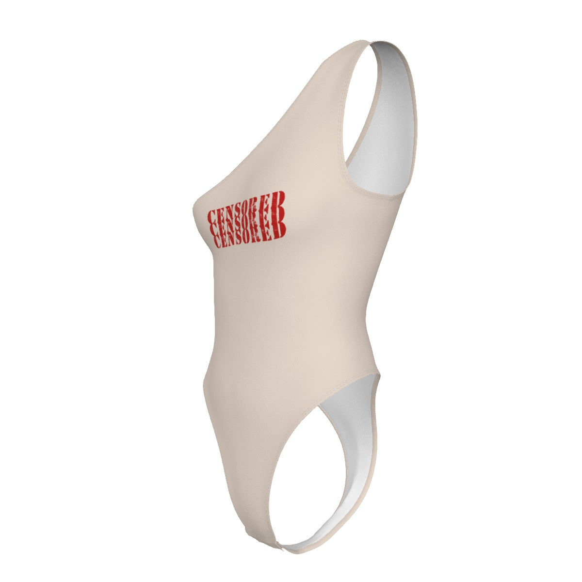 Villa Blvd CENSORED One-Shoulder Bodysuit