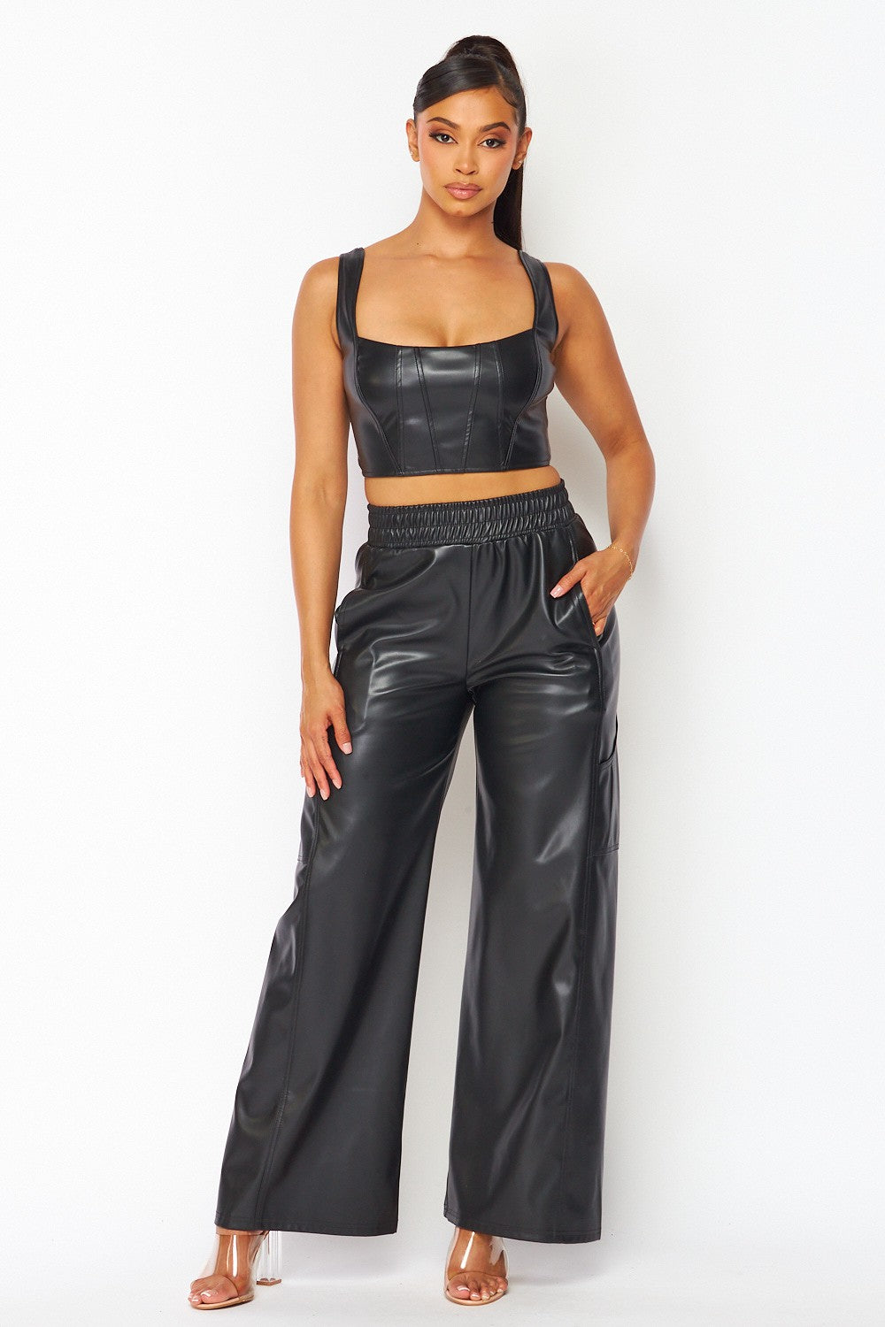 Villa Blvd ƎDEN Panelled Vegan Leather Set ☛ Multiple Colors Available ☚