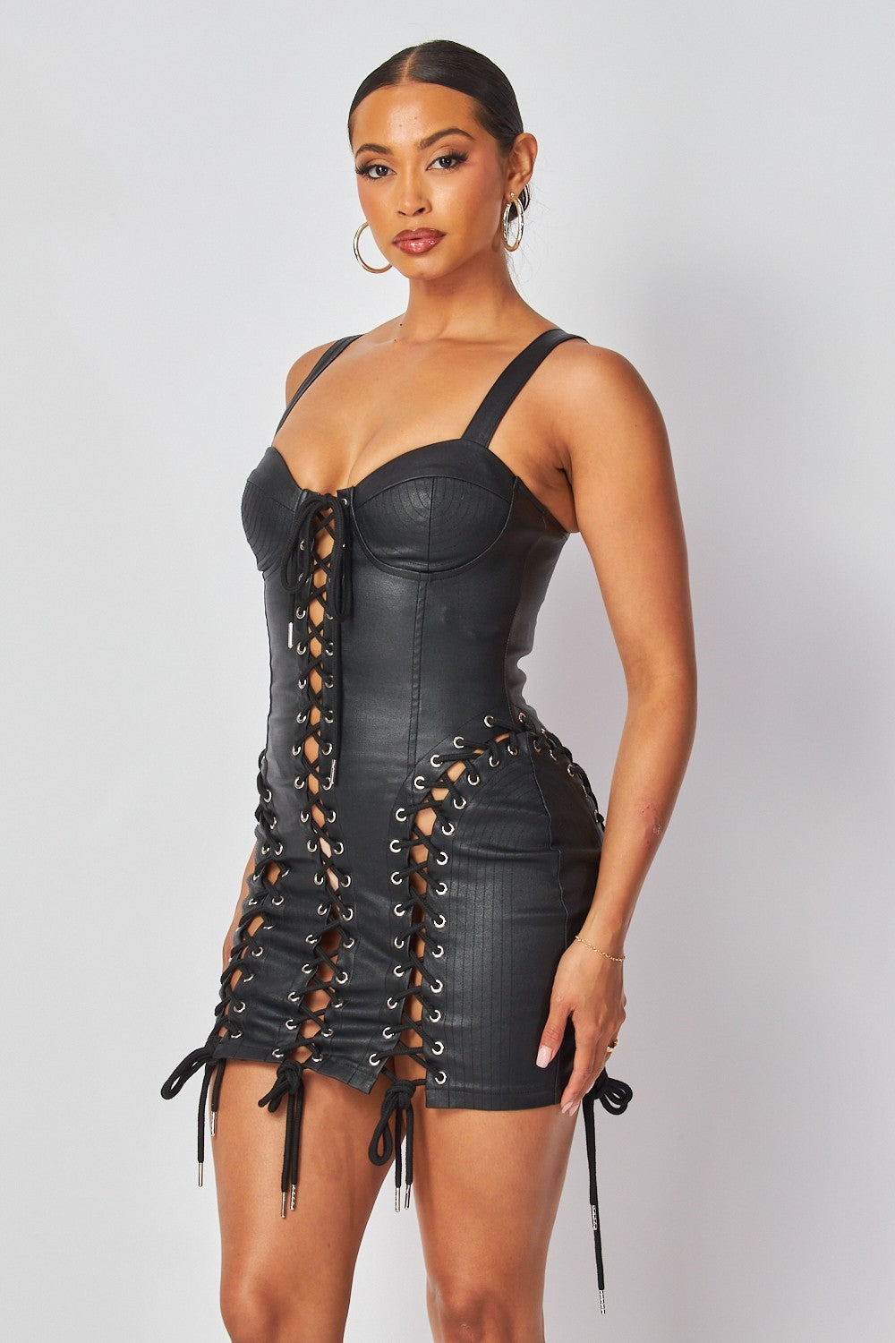 Villa Blvd ƎDEN Interwoven Captive Vegan Leather Dress  ☛ Multiple Colors Available ☚