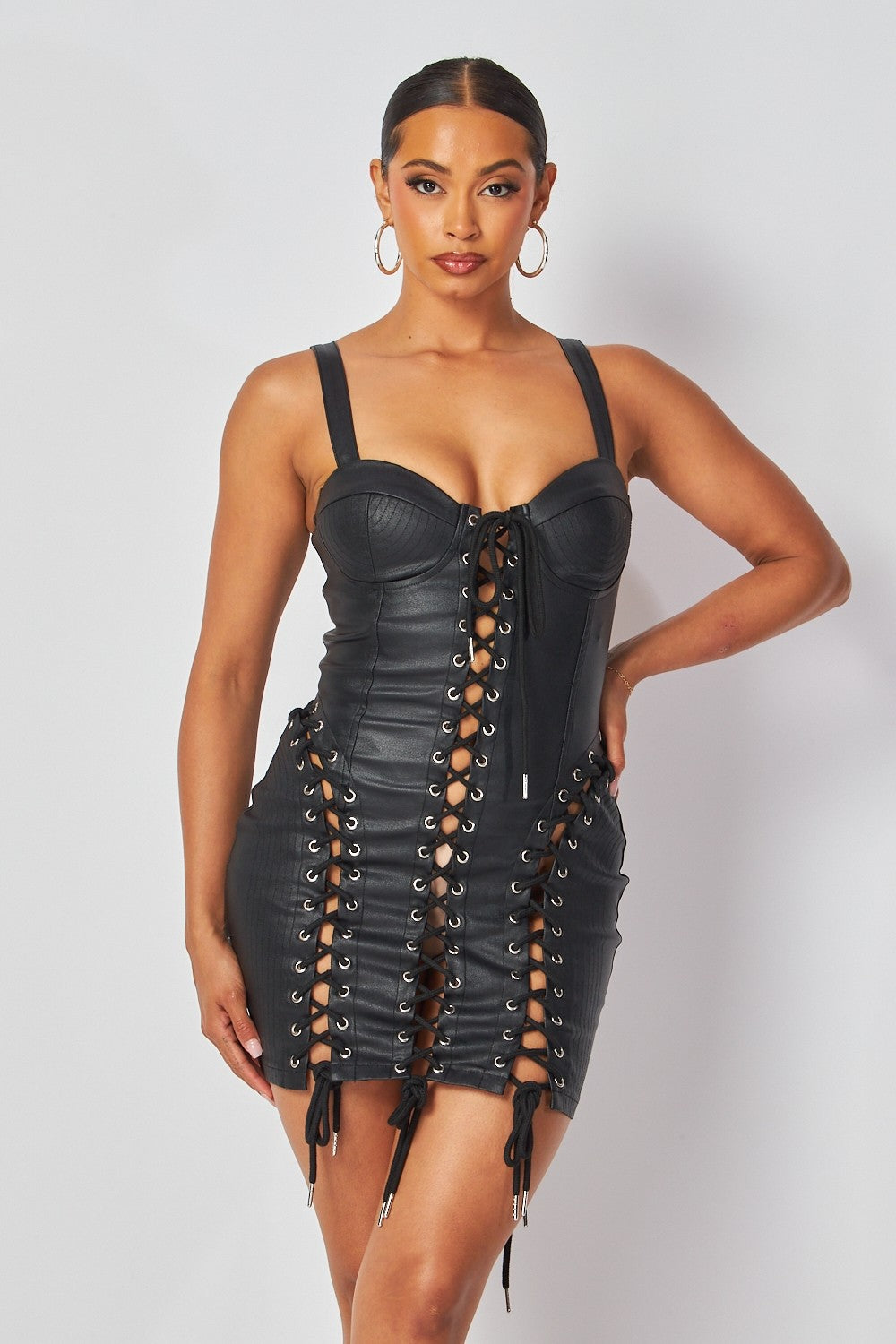 Villa Blvd ƎDEN Interwoven Captive Vegan Leather Dress  ☛ Multiple Colors Available ☚