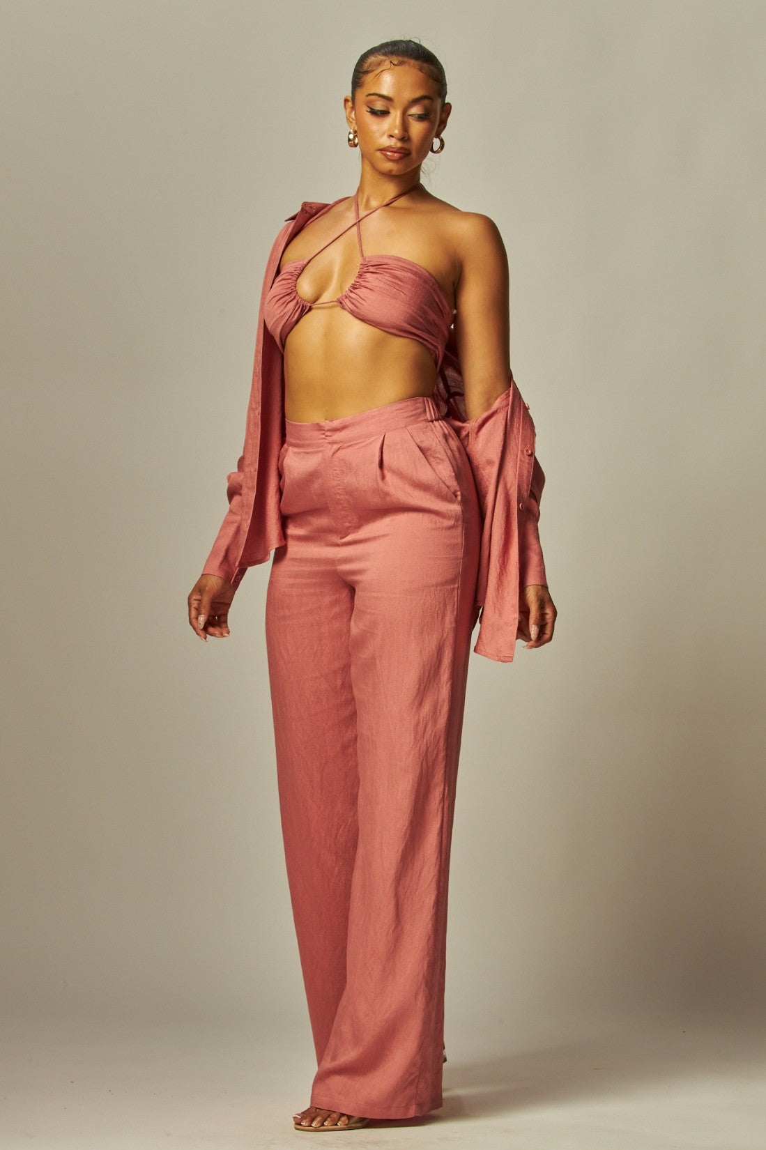 Villa Blvd ƎDEN Rayon Tied Pants Set