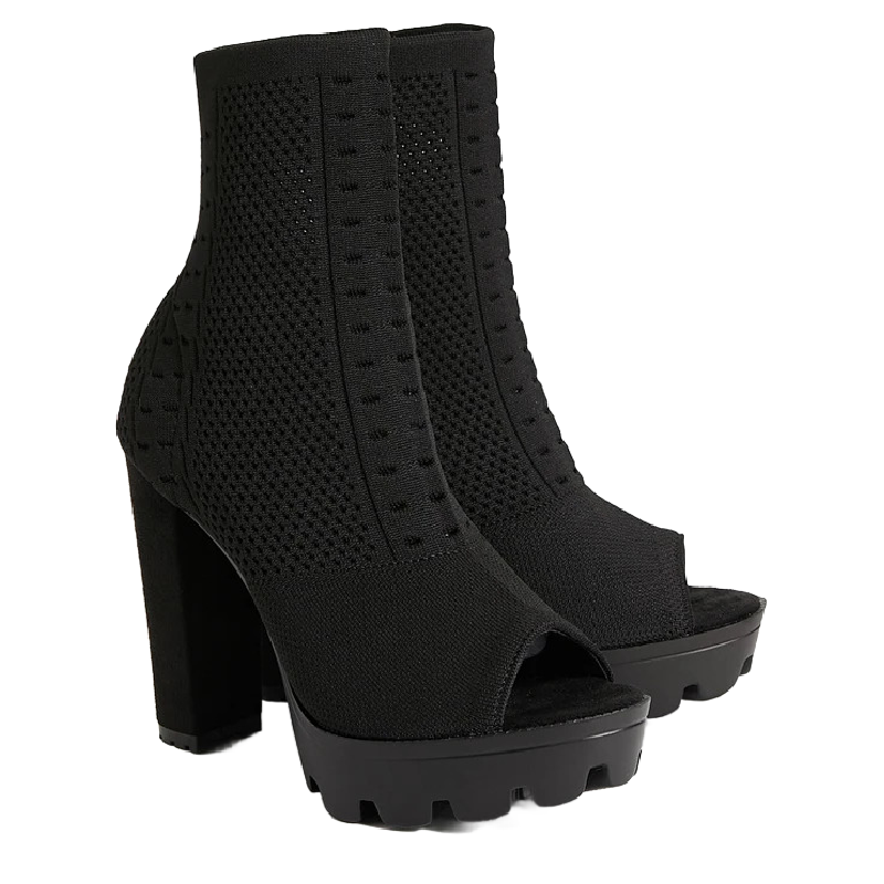 Villa Blvd Stretch Peep Toe Ankle Boots ☛ Multiple Colors Available ☚