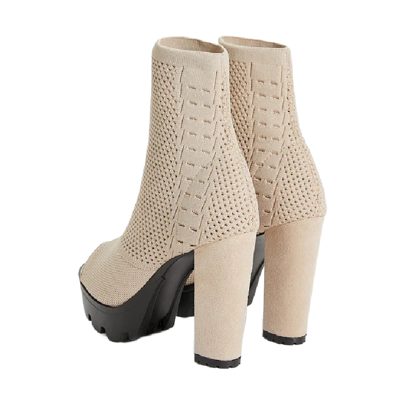 Villa Blvd Stretch Peep Toe Ankle Boots ☛ Multiple Colors Available ☚