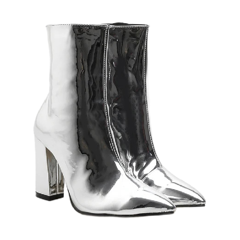 Villa Blvd Metallic Patent Leather Ankle Boots ☛ Multiple Colors Available ☚