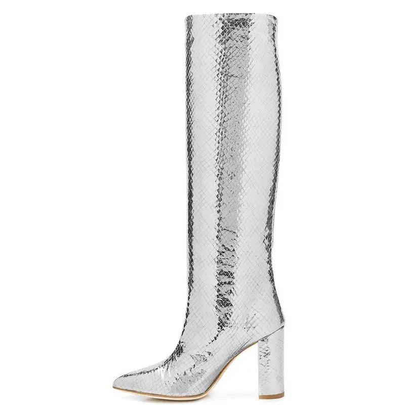 Villa Blvd Metallic Cobra Boots ☛ Multiple Colors Available ☚