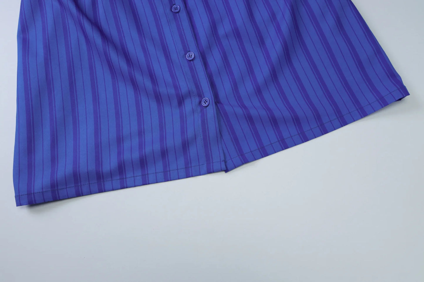 Villa Blvd Contrast Striped Shirt Dress