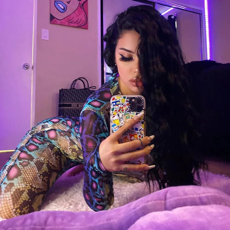 Villa Blvd Snake Bliss Bodycon Jumpsuit