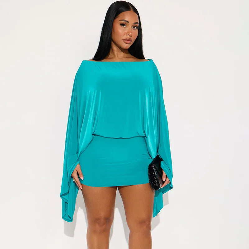 Villa Blvd Off-Shoulder Flare Top + Mini Skirts Sets ☛ Multiple Colors Available ☚
