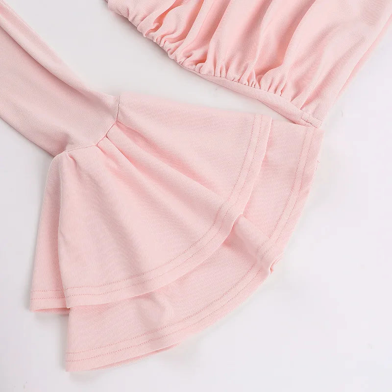 Villa Blvd Ruffled Sleeve Pleated Dress