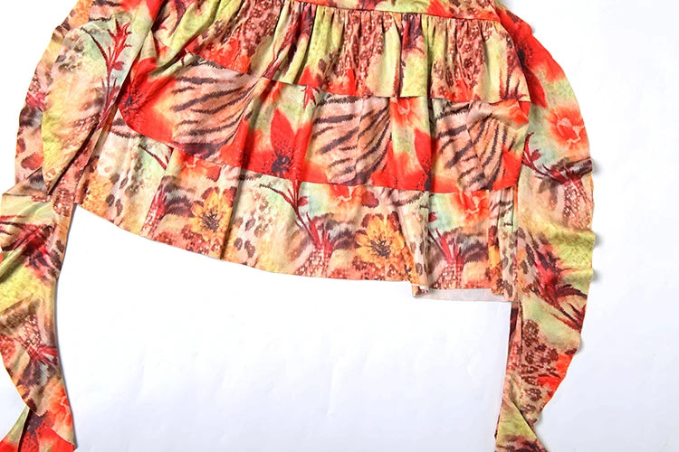 Villa Blvd Cross Halter Tassel Tier Dress