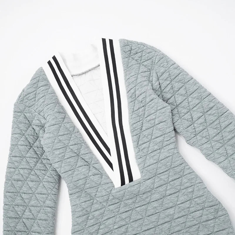 Villa Blvd Strip Quilt Mini Dress
