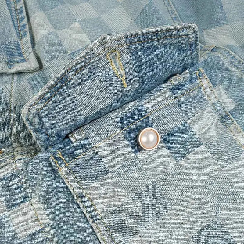 Villa Blvd Carreaux Pearl Denim Jacket