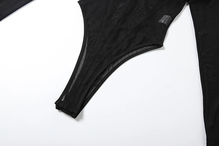 Villa Blvd Coquette Mesh Bodysuit