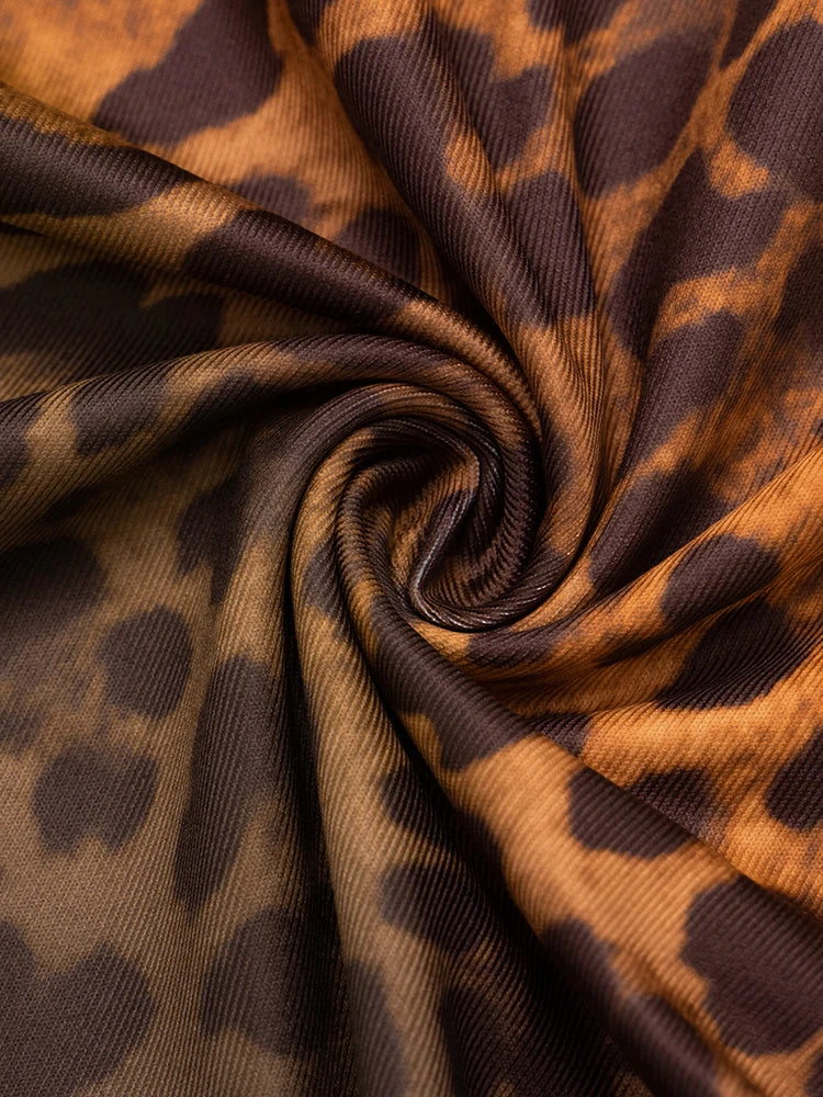 Villa Blvd Retro Leopard Blouse + Pants Set