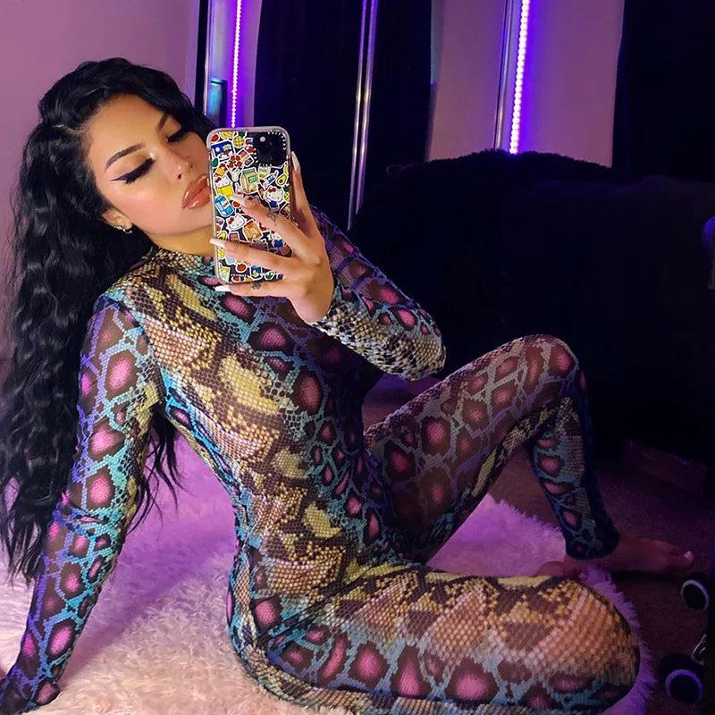 Villa Blvd Snake Bliss Bodycon Jumpsuit