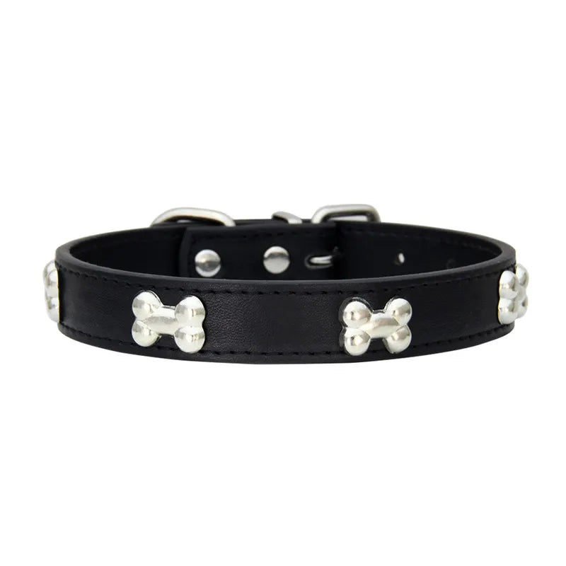 Villa Blvd BONE Leather Pet Collar ☛ Multiple Colors Available ☚