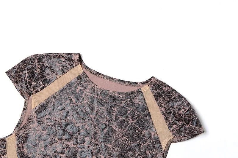 Villa Blvd Mesh Panel Sheer Top