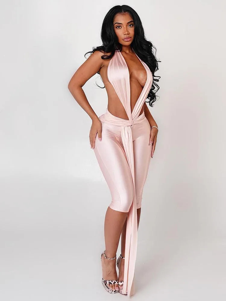 Villa Blvd Halter Ribbon Romper ☛ Multiple Colors Available ☚