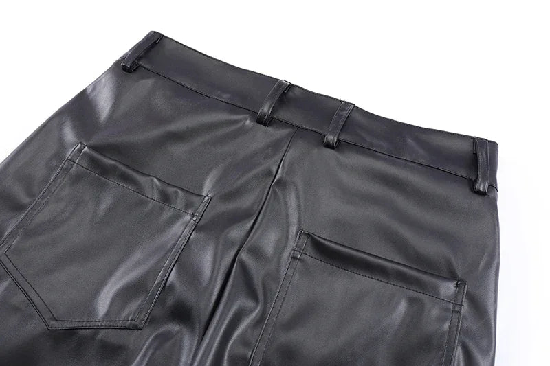Villa Blvd Vegan Leather Stacked Pant