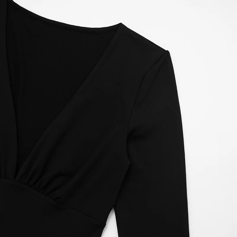 Villa Blvd V-Neck Bodycon Jumpsuit