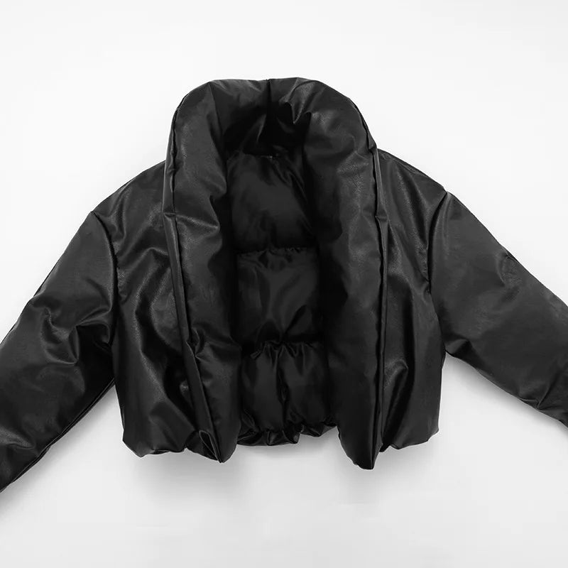 Villa Blvd Vegan Leather Puffer Jacket