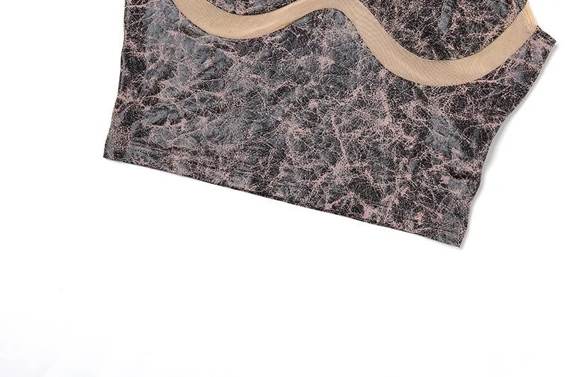 Villa Blvd Mesh Panel Sheer Top
