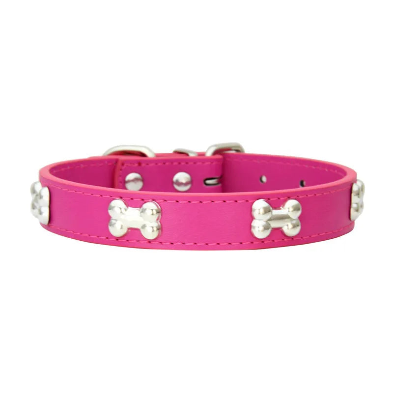 Villa Blvd BONE Leather Pet Collar ☛ Multiple Colors Available ☚