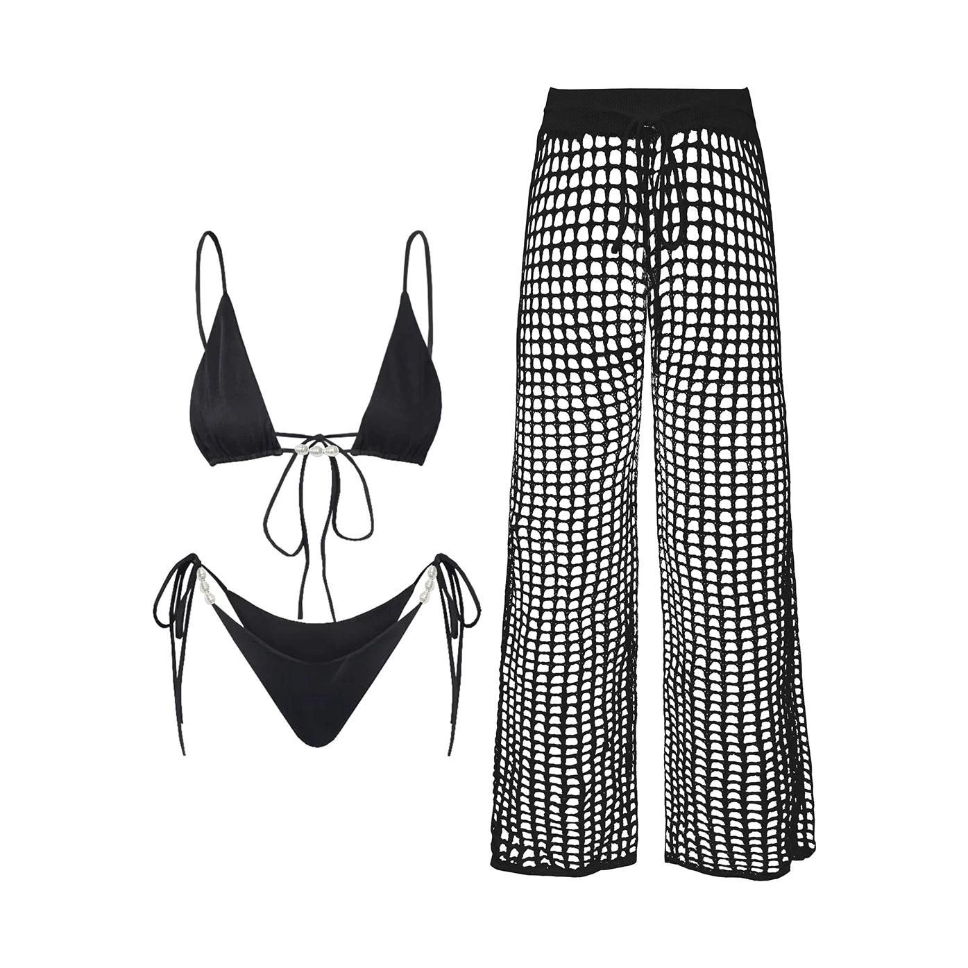 Villa Blvd Massif Bikini + Knit Pants Swimwear Set ☛ Multiple Colors Available ☚
