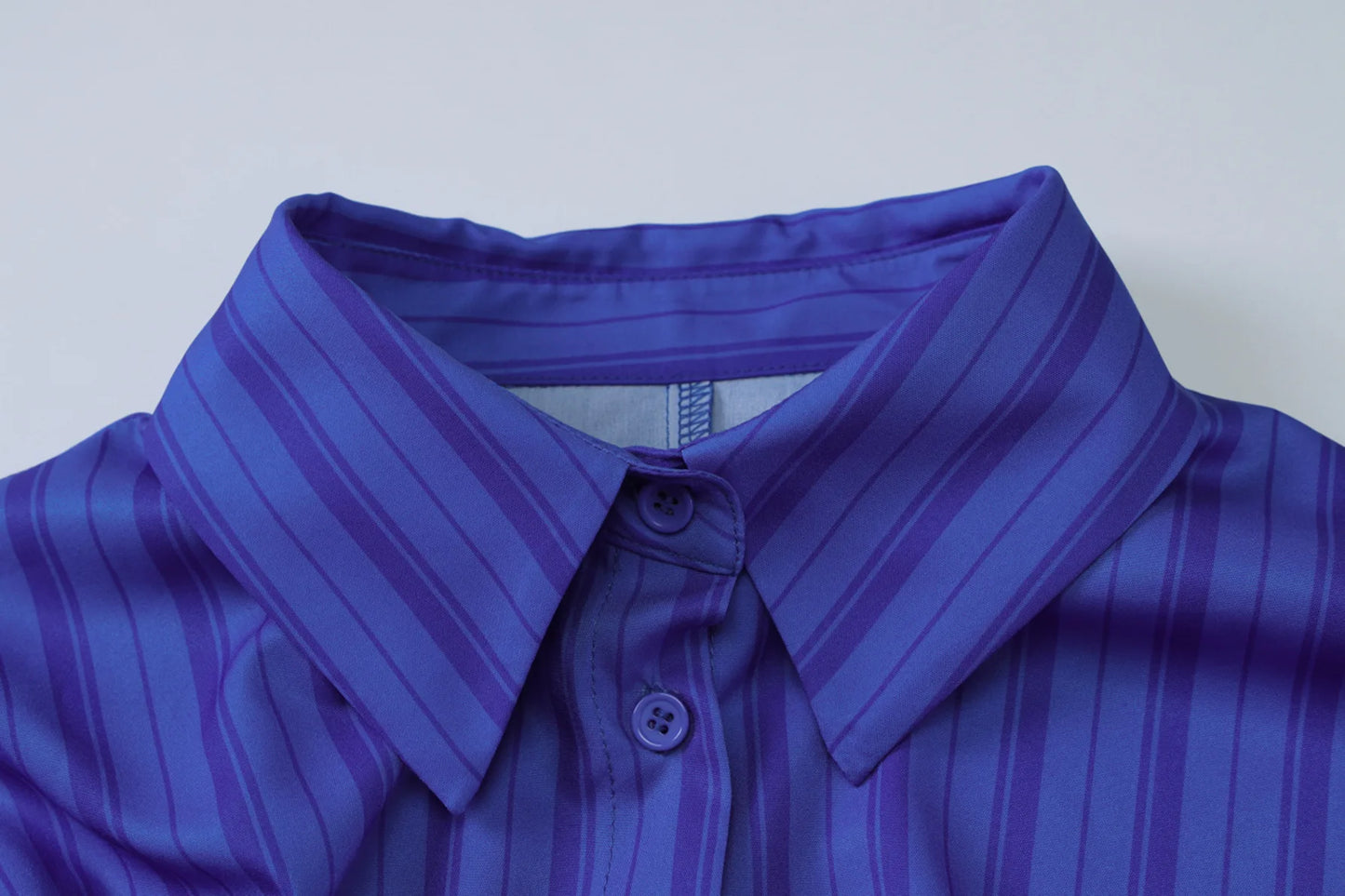 Villa Blvd Contrast Striped Shirt Dress