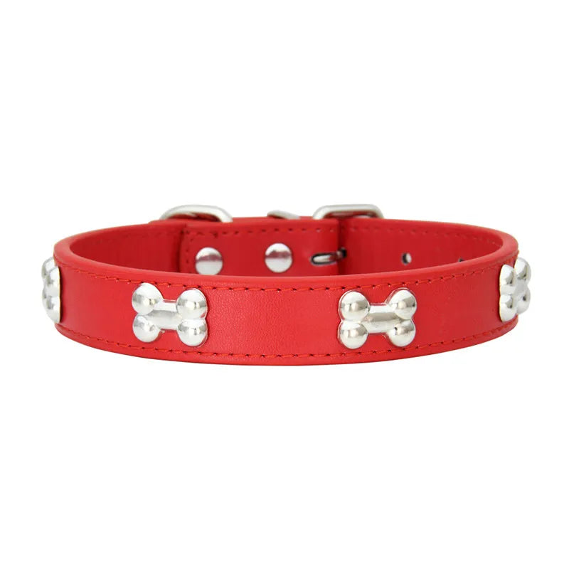 Villa Blvd BONE Leather Pet Collar ☛ Multiple Colors Available ☚