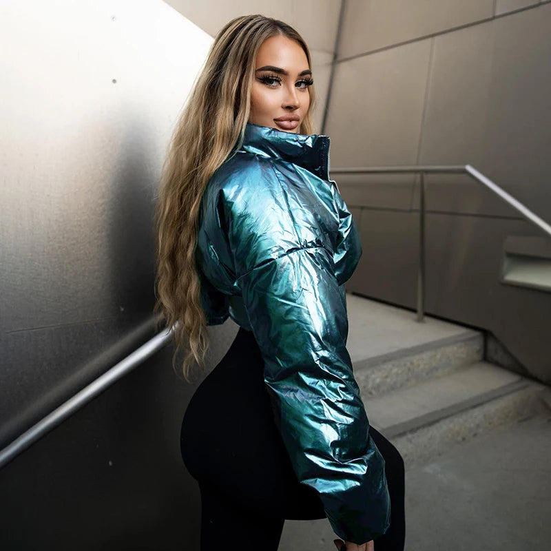 Villa Blvd Glossy Puffer Corset Jacket