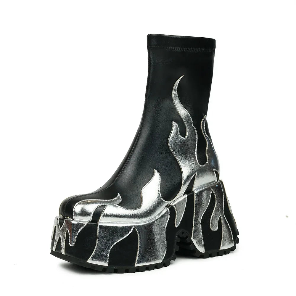Villa Blvd Flame Platform Boots ☛ Multiple Colors Available ☚