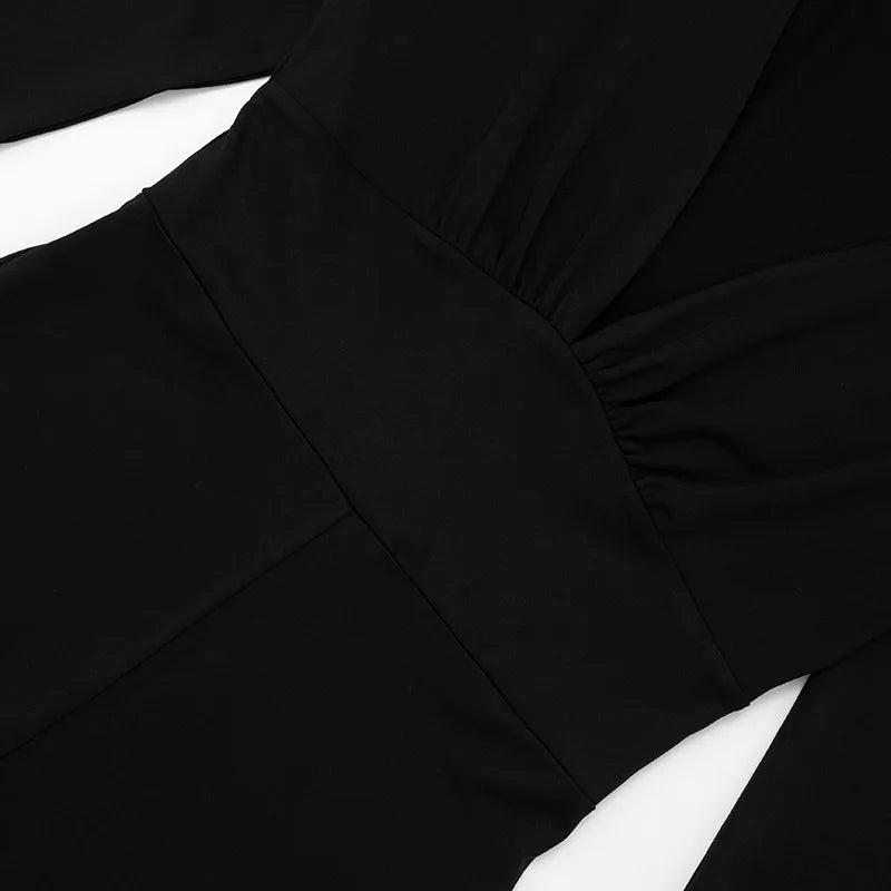 Villa Blvd V-Neck Bodycon Jumpsuit