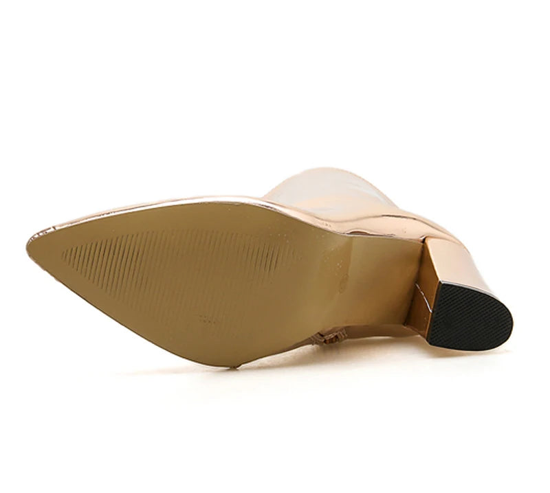 Villa Blvd Metallic Patent Leather Ankle Boots ☛ Multiple Colors Available ☚