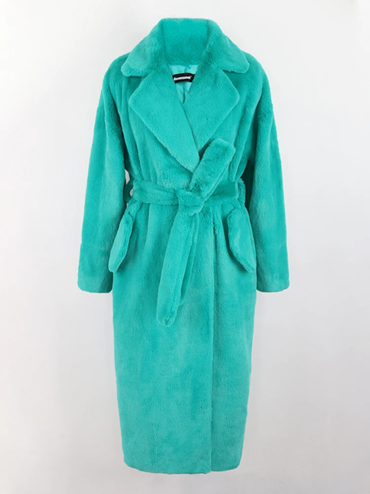 Villa Blvd Fluffy Faux Fur Long Coat ☛ Multiple Colors Available ☚