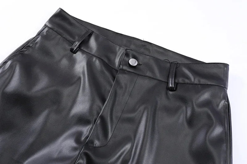 Villa Blvd Vegan Leather Stacked Pant