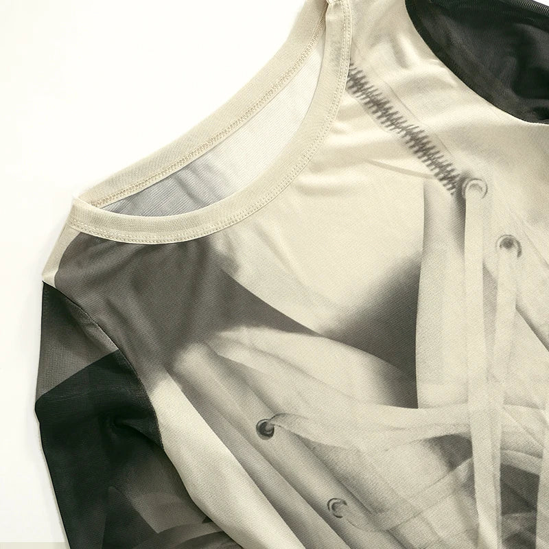 Villa Blvd Mesh Corset Tee