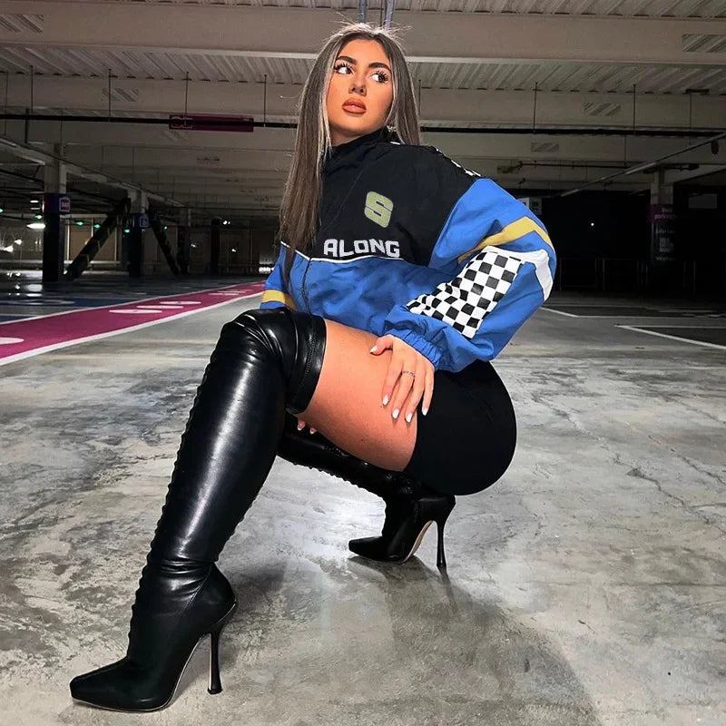 Villa Blvd Vintage Speed Along Cropped Jacket
