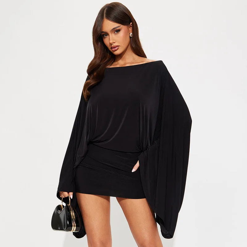 Villa Blvd Off-Shoulder Flare Top + Mini Skirts Sets ☛ Multiple Colors Available ☚